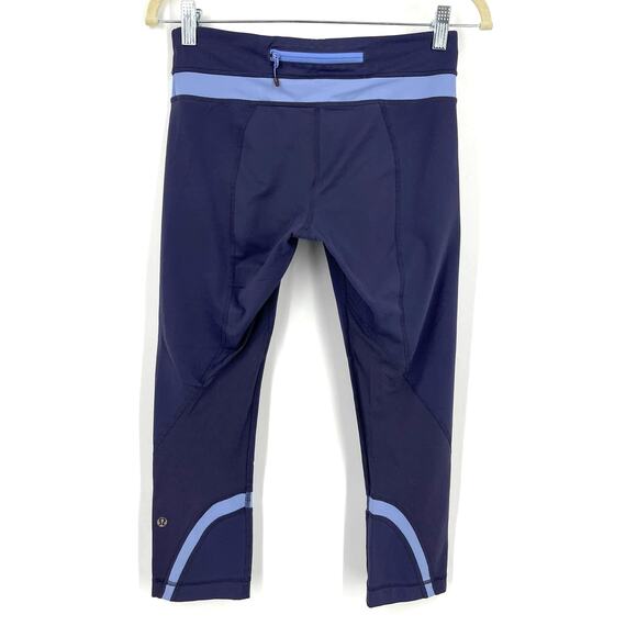 Lululemon Run Inspire Crop Blue Size 6 - Picture 2 of 6